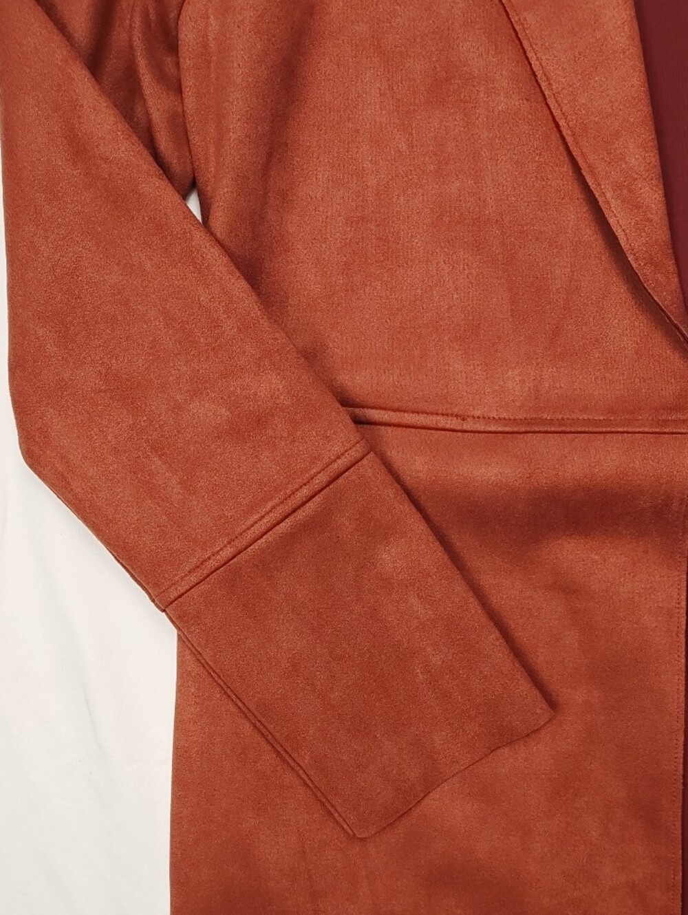 Premise Women's Rust Faux Suede Blazer Longcoat Size Medium NWT - Picture 4 of 9